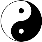 Yin-yang (Taijitu) symbol which represents the intertwined duality of everything in nature
